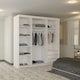 image 2 of Full Mirror Sliding Door Wardrobe in White, Black & Grey Colors - 203cm White | 203cm