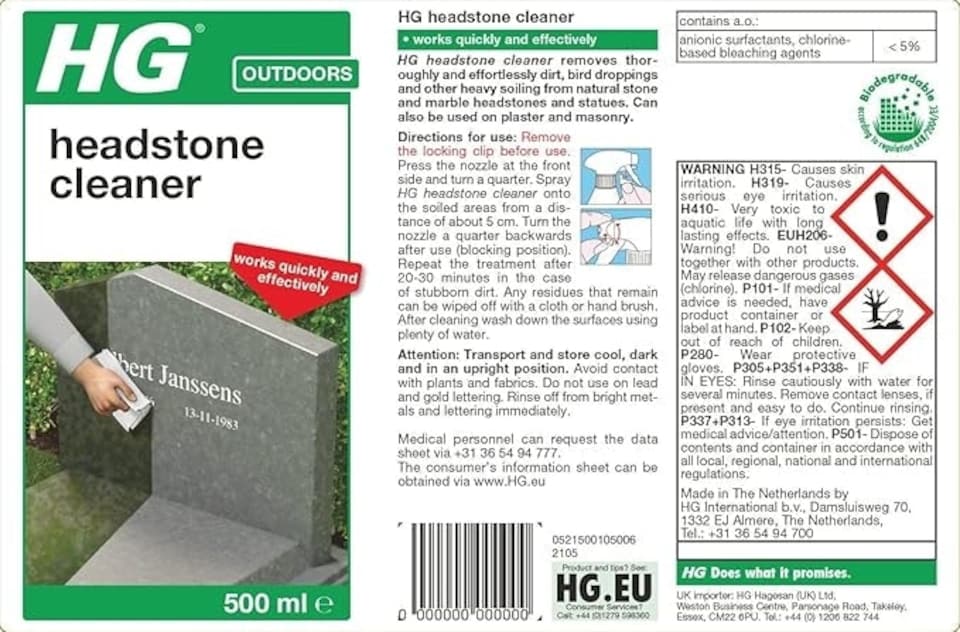 image 1 of HG Headstone Cleaner - 500ml