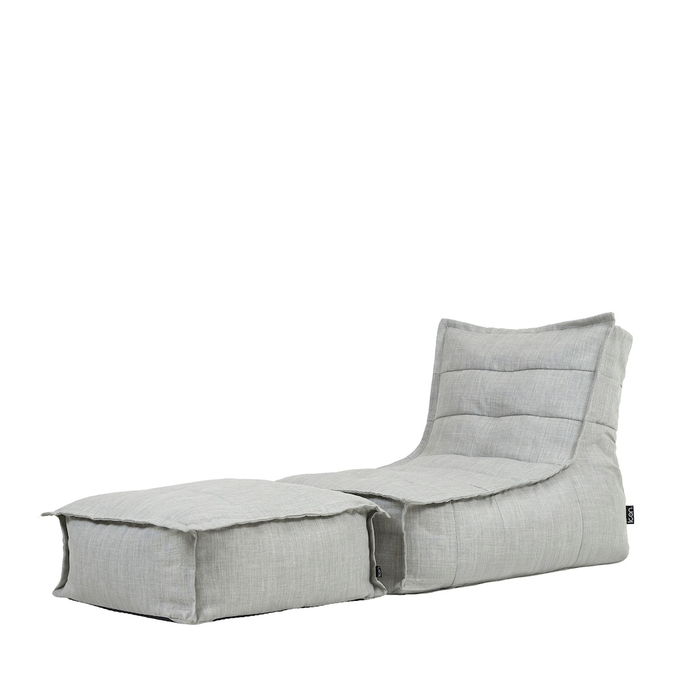 image 1 of icon Dolce Indoor Outdoor Bean Bag Lounger and Footstool Grey Patio Chairs Grey