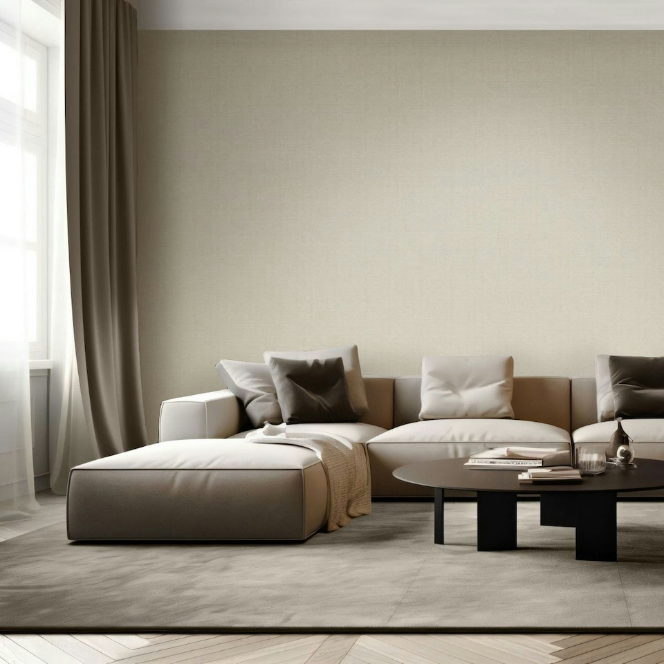image 1 of Muriva Venezia Textured Vinyl Wallpaper - Natural - One Size Cream