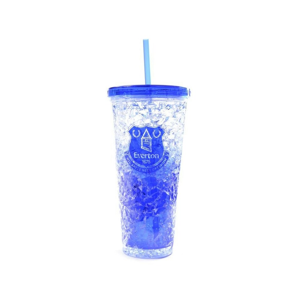 image 1 of Everton FC Crest 600ml Freezer Cup With Straw - Blue - One Size