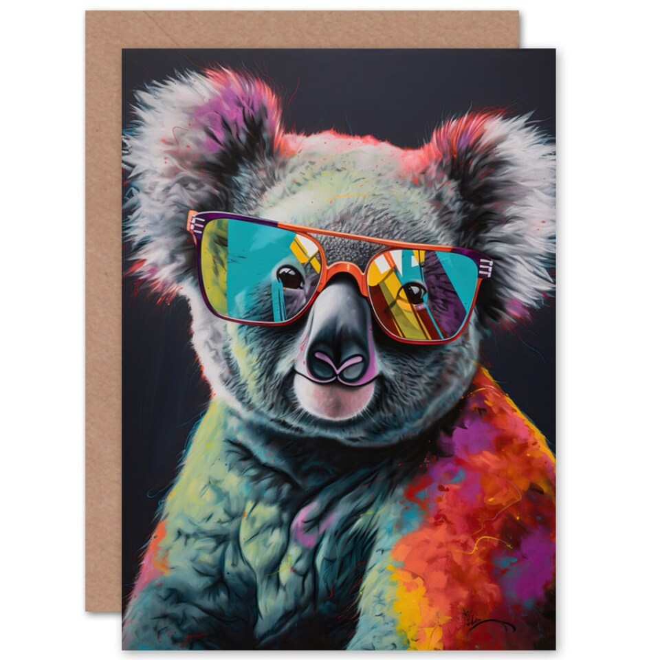 image 1 of Cool Koala Bear With Sunglasses Birthday Card