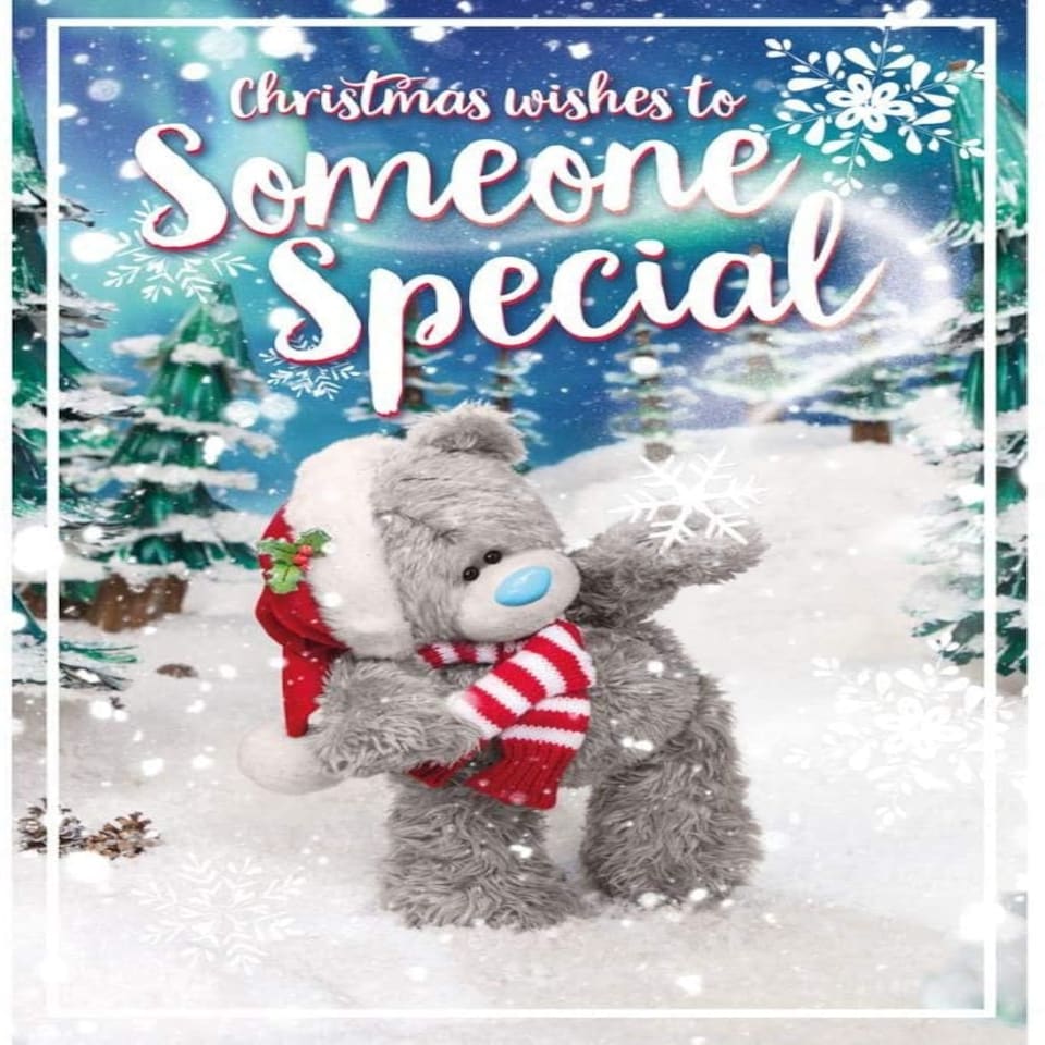 image 1 of Someone Special Tatty Teddy Holding Snowflake Design Christmas Card