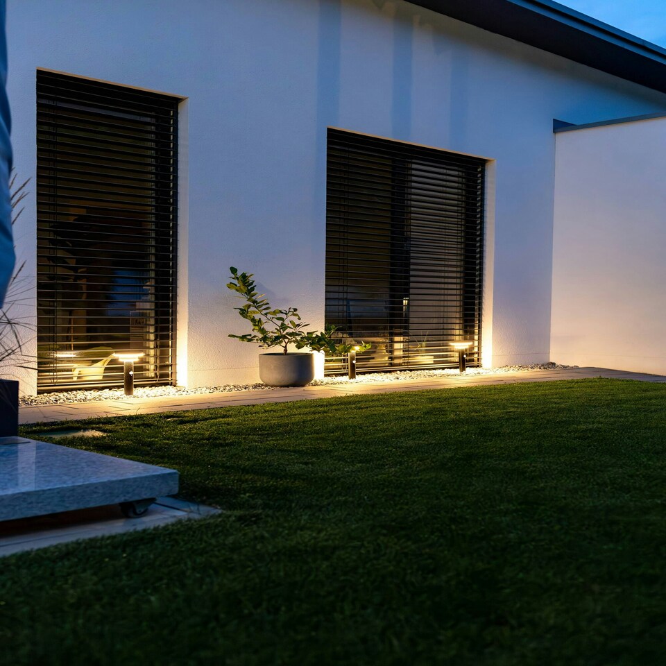 image 1 of OSRAM ENDURA Style Solar Post Outdoor Light Black Black