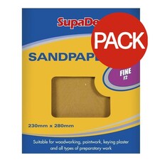 SupaDec General Purpose Sandpaper - Fine (Pack Of 30) - Beige - One Size