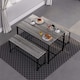 image 3 of Vida Designs Brooklyn 4 Seater Dining Set 3 Piece Table & Bench Set, Grey