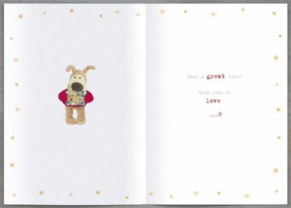 image 1 of Boofle Standing on Lettering Christmas Card