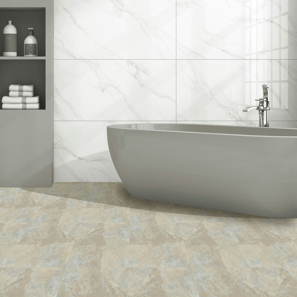 image 1 of Floor Tile Stone 30.5x30.5cm Natural (10 Tiles Per Pack)
