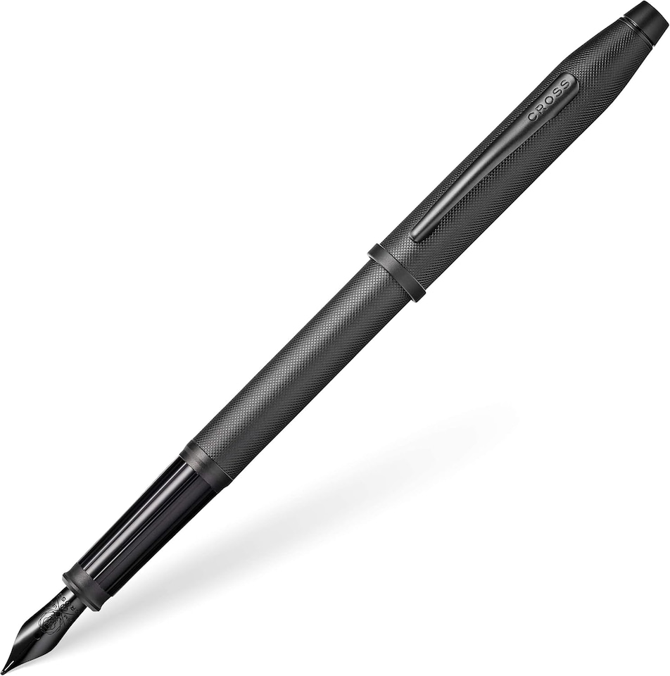 image 1 of Cross Century II Black Microknurl Fountain Pen | Luxury Black PVD Fountain Pen with Fine Stainless Steel Nib | Gift Boxed Executive Writing Pen