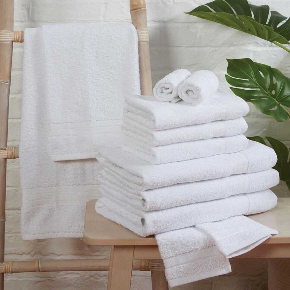 Brentfords 10 Pack Luxury 100 Cotton 500GSM Bathroom Towel Bale Set