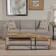 image 4 of Set Of 2 Nesting Tables Industrial Rustic Brown Brown