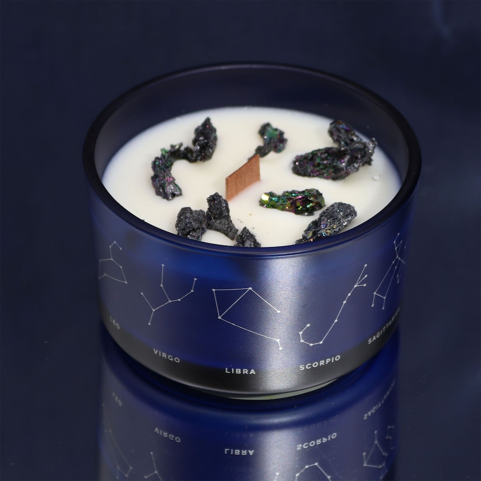 image 1 of Serenityy Leo Zodiac Crystal Candle with Gemstone Bracelet