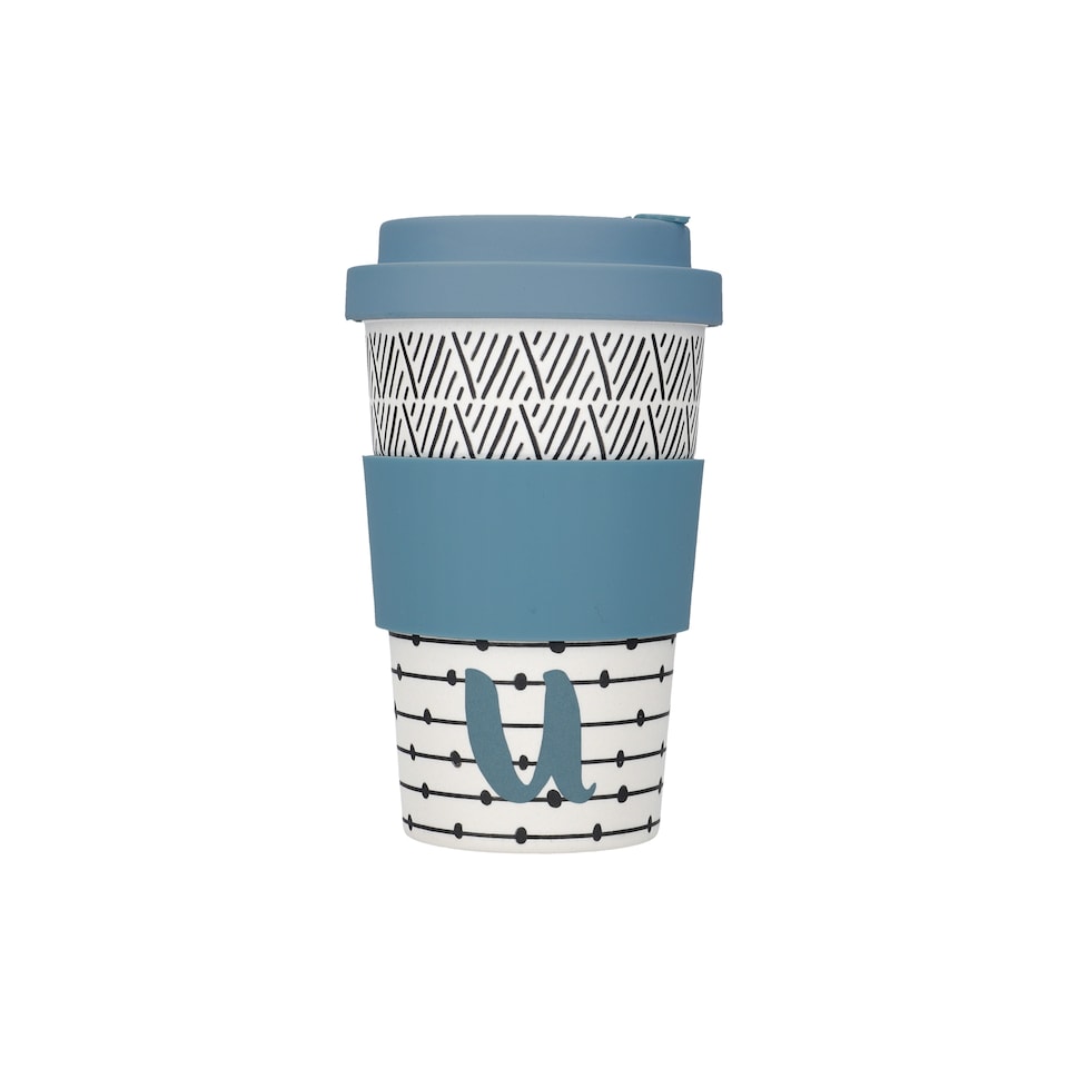 image 1 of KitchenCraft 410ml Bamboo A to Z Letter "U" Reuseable Mug | Multi