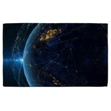 Connection lines Around Earth Globe (Kitchen Towel)