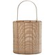 image 3 of Interiors by Premier Hurricane Candle Holder, Eco-Friendly Rattan and Iron Frame Candle Holder, Rustic Design with Sleek Handle Cream