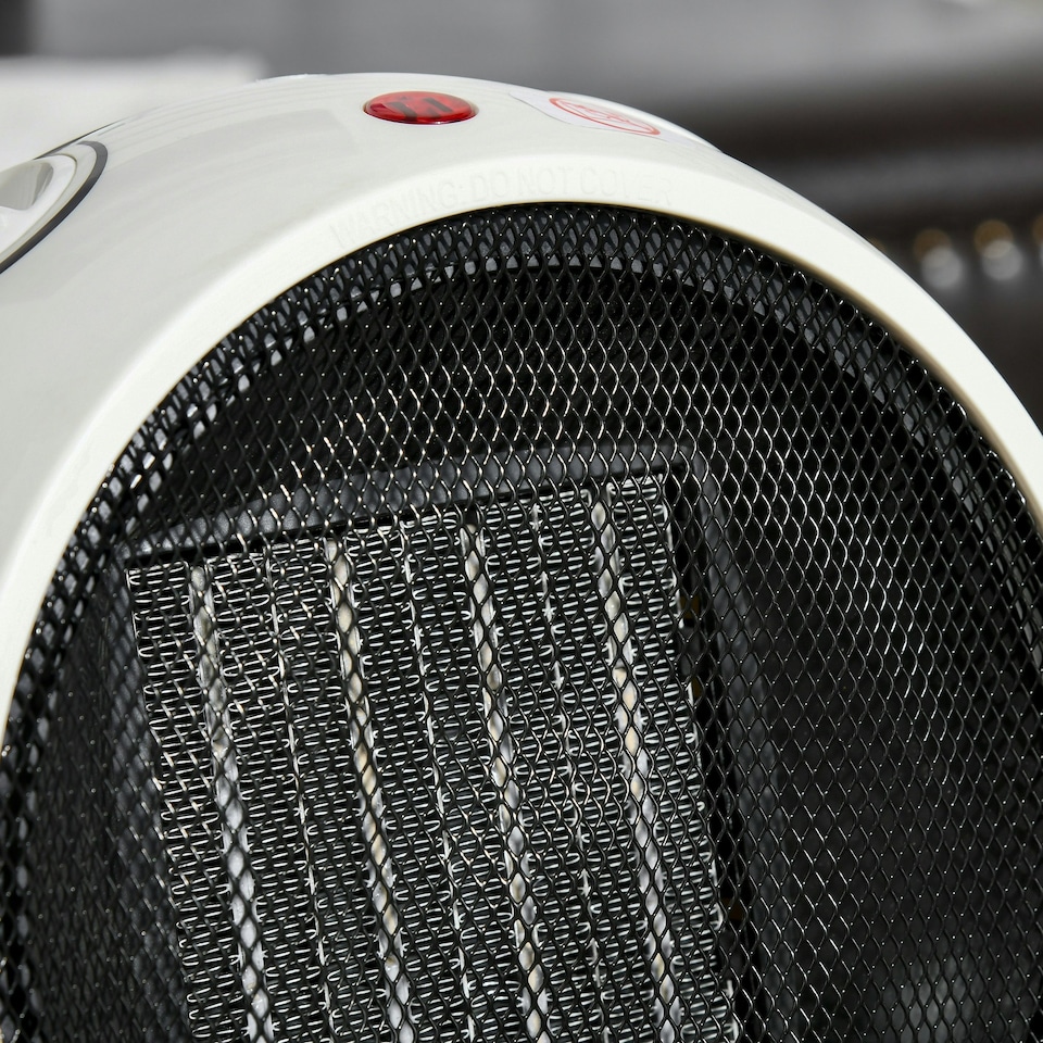 image 1 of HOMCOM Table Top Space Heater, Ceramic Electric Heater with 3 Heating Mode White
