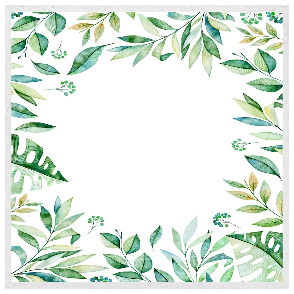image 1 of Light botanical leaves (Picture Frame) White | M