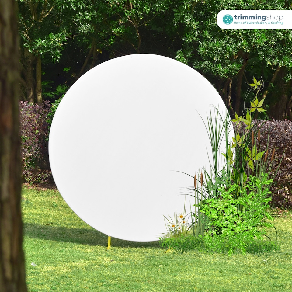 image 1 of 160GSM White Round Arch Backdrop Cover - 200cm