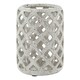 image 1 of Hill Interiors Stone Effect Hurricane Lantern - Grey - 32cm x 20cm x 20cm