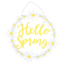 Something Different Hello Spring Daisy Wreath - White/Yellow - One Size