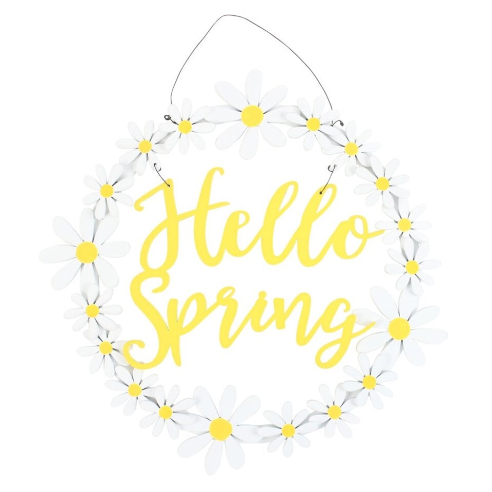 Something Different Hello Spring Daisy Wreath - White/Yellow - One Size