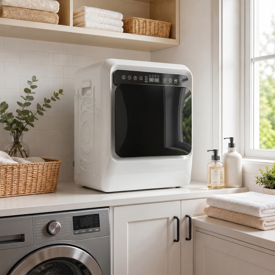 image 1 of HOMCOM 5kg Vented Tumble Dryer, 1000W Compact Front Tumble Dryer, White