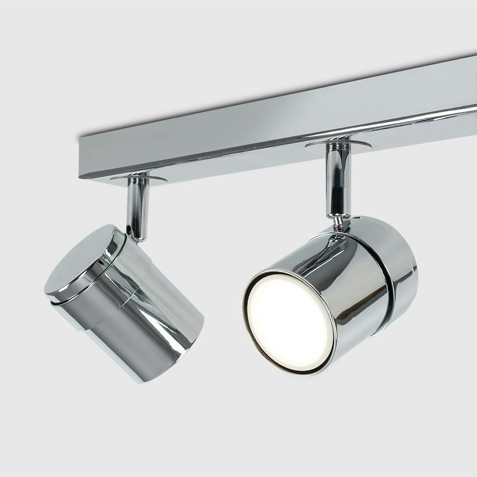 image 1 of ValueLights Modern 4 Way Straight Bar Ceiling Spotlight Fitting Polished Chrome Finish | Chrome