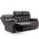 image 3 of Chester 3 Seater Manual High Back Bonded Leather Recliner Sofa (Brown