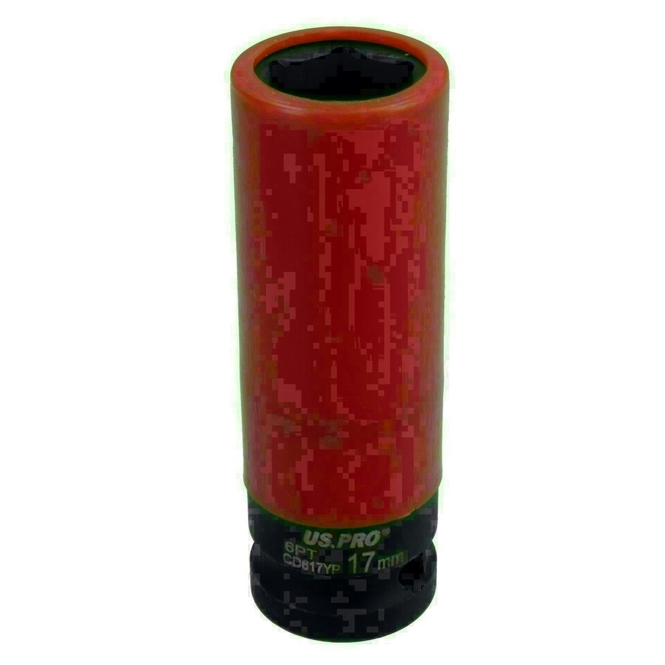 image 1 of 17mm Double Deep Impact Metric Alloy Wheel Nut Socket Thin Walled 1/2in Drive