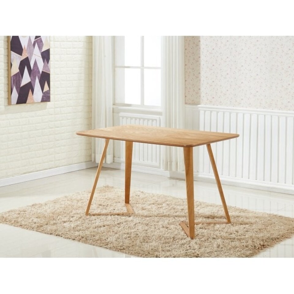 image 1 of Dallas Scandinavian Rectangular Dining Table, Modern Kitchen Table, Solid wood Dining Room Table White