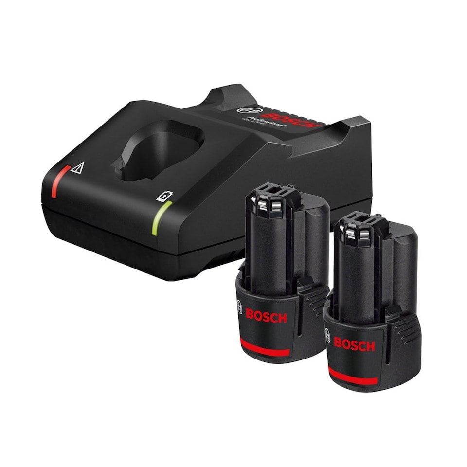 image 1 of Bosch PRO 12v 2x GBA 2.0Ah Li-Ion Battery & GAL 12V-40 Charger Kit 1600A019R9