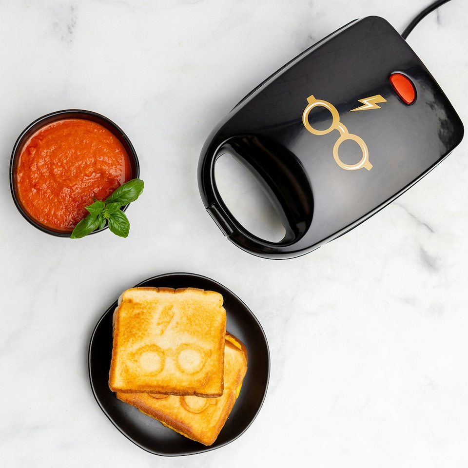 image 1 of Uncanny Brands Harry Potter Icon Single Sandwich Maker - Black