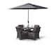 image 3 of Arizona Square 4 Seater Patio Dining Set with Ice Bucket Drinks Cooler | Grey | Grey