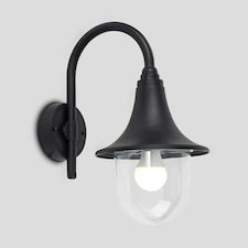 ValueLights Black Bramhall Outdoor Wall Lantern with 6W Warm White Bulb Black