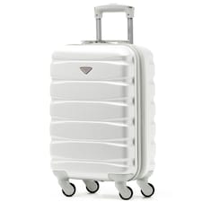 55x35x20cm Carry On Cabin Hard Shell Suitcase - 100+ Airlines Approved Including EasyJet (Paid), British Airways, Ryanair (Priority), TUI White | White | Cabin Bag