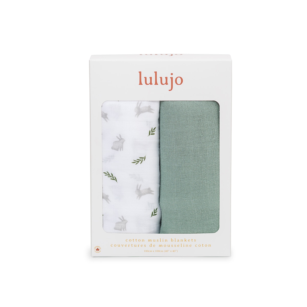 Lulujo 2-pack Cotton Swaddles - Bunny / Fern