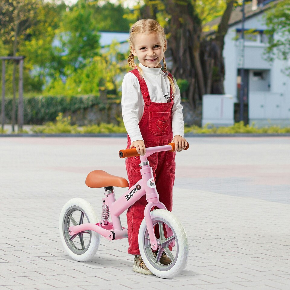 image 1 of HOMCOM Kid Balance Bike ChildrenBicycle Adjustable Seat 2-5 Years No Pedal Pink