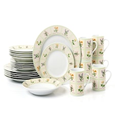 24pc British Wild Flowers Dinner Set