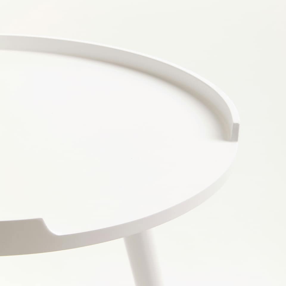 image 1 of Interiors by Premier White and Natural Round Side Table, Wooden Side Table, Natural Wood Side Table, White Wood Side Table