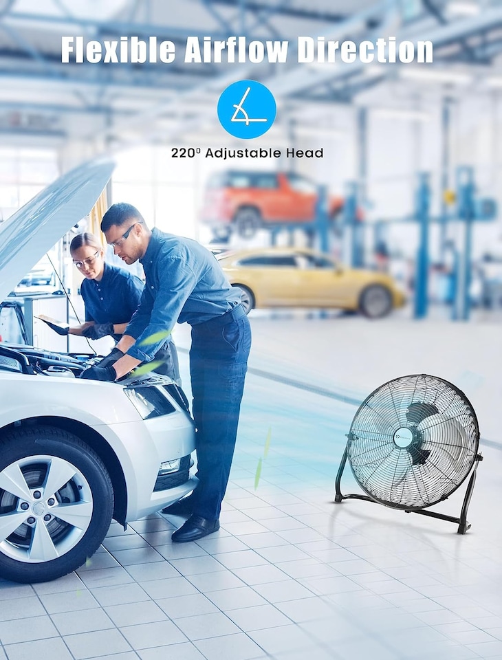 image 1 of PureMate 20-Inch High-Velocity Chrome Floor Fan