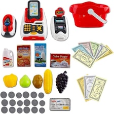 Cash Register Toy for Kids – Electronic Play Till with Scanner, Card Reader, Play Money & Grocery Accessories – Educational Role Play Set Ages 3+