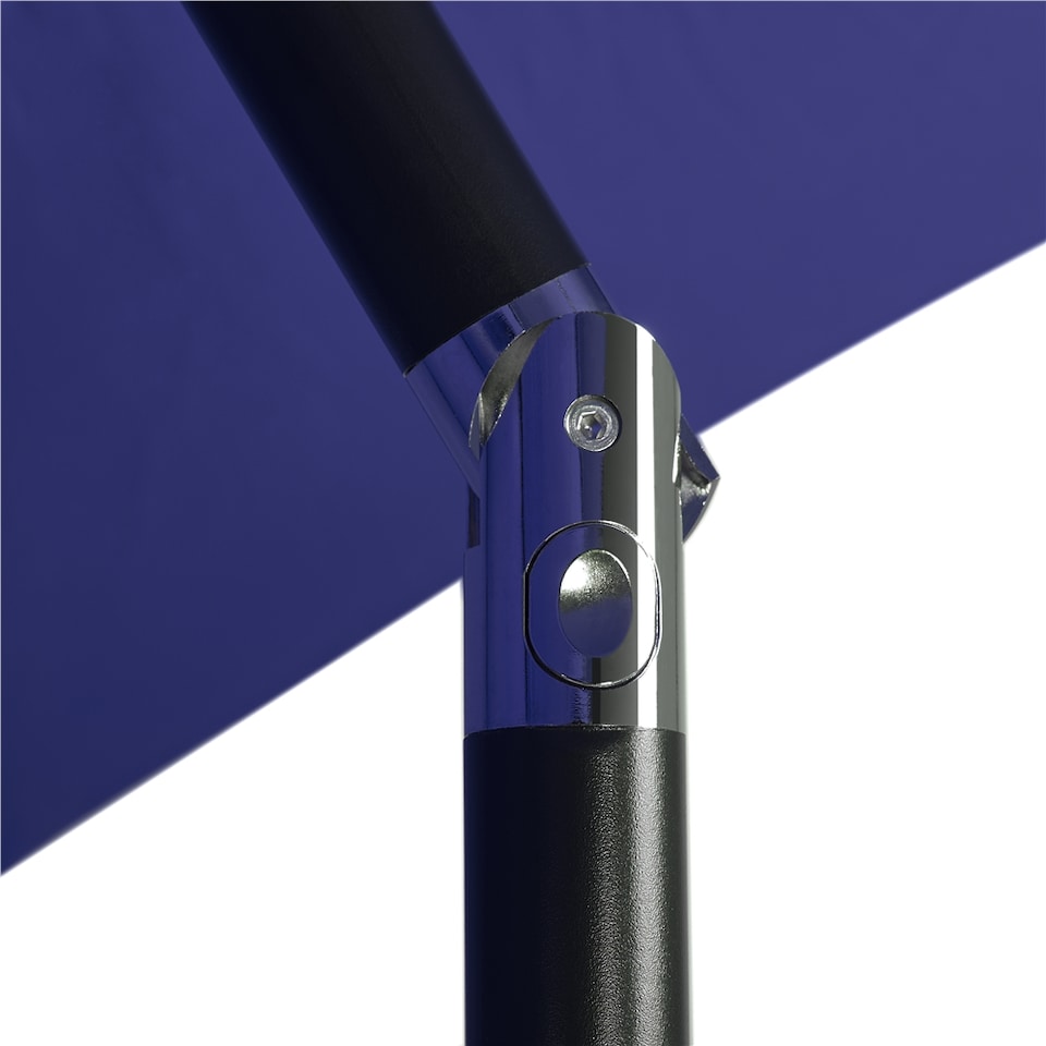 image 1 of Yaheetech 230 cm Patio Umbrella with 6 Ribs Push Button Tilt and Crank-Navy Blue