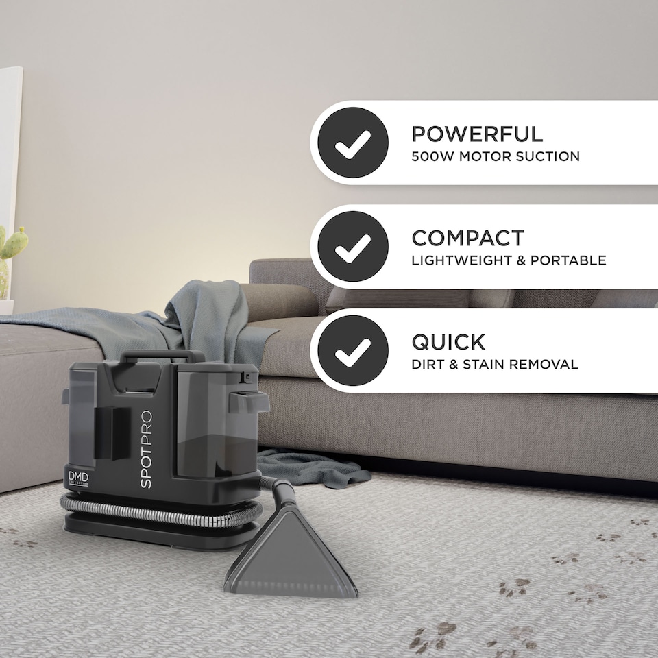 image 1 of DMD SpotPro Carpet Cleaner Spot Vac, 1.8L Upholstery Cleaner, Removes Spills, Stains and Dirt
