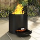image 9 of Outsunny Outdoor Round Fire Pit with Ash Tray and Fire Poker, Black