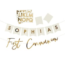 Gold Communion Customisable Card Banner x2 2m | Multi