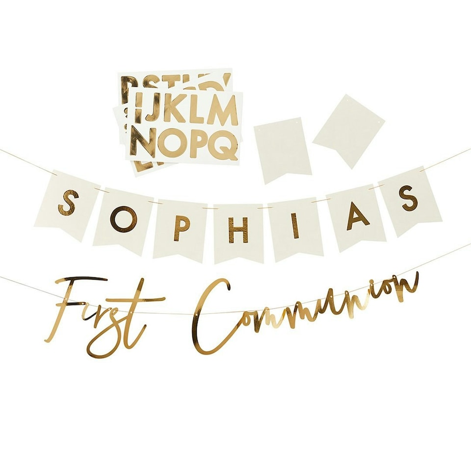 image 1 of Gold Communion Customisable Card Banner x2 2m | Multi