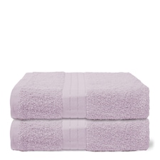 OHS 2 x Luxury 100% Cotton 500GSM Bathroom Bath Towel Purple | Lilac | Bath towel