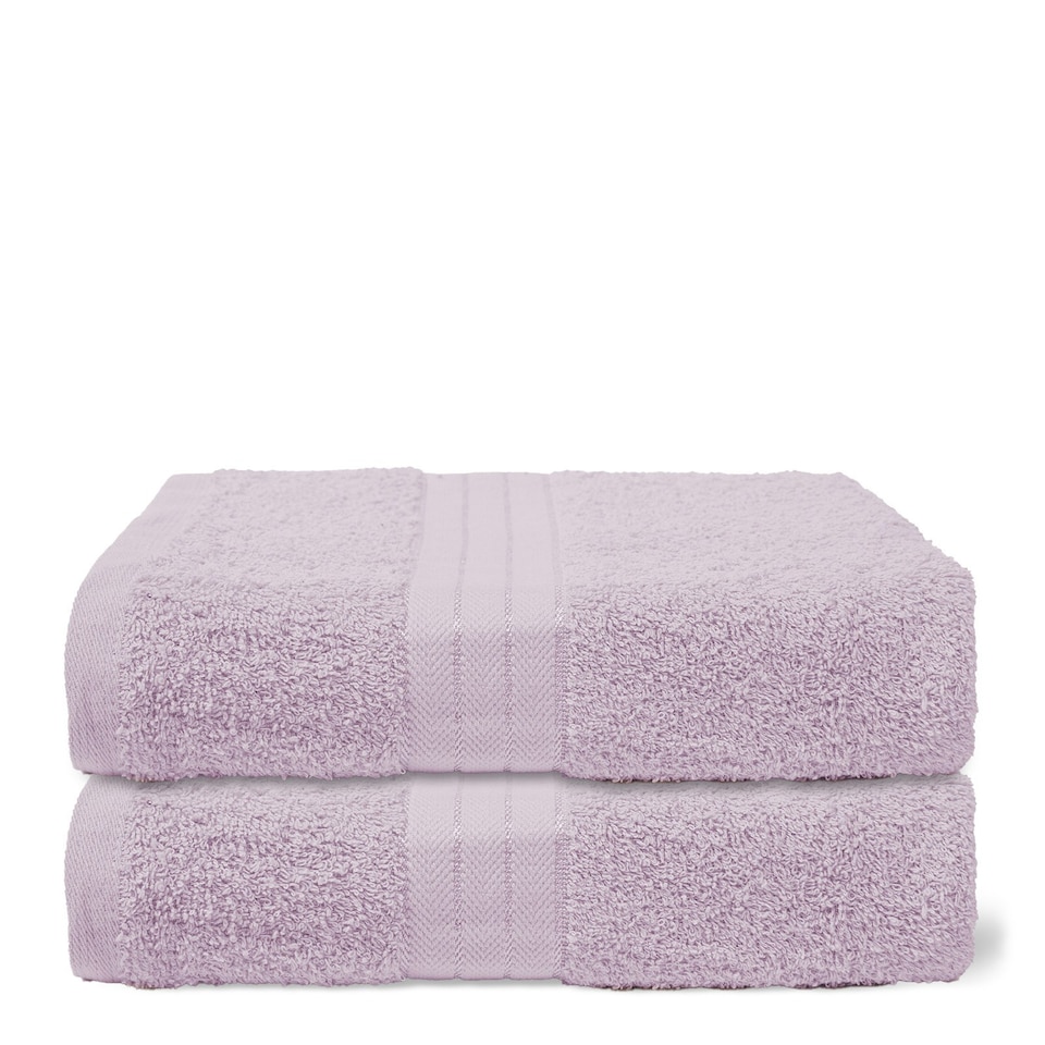 image 1 of OHS 2 x Luxury 100% Cotton 500GSM Bathroom Bath Towel Purple | Lilac | Bath towel