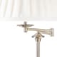 image 4 of First Choice Lighting Antique Brass Swing Arm Floor Lamp with White Pleated Shade Bronze | White