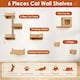 image 9 of COSTWAY 6Pcs Cat Wall Furniture Set Wall Mounted Shelves